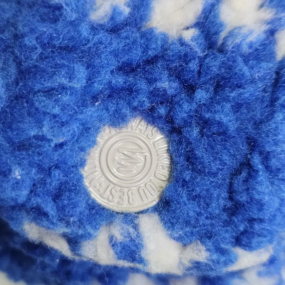 Mother Revolve Kickstand Jacket S Ice Cube Sherpa Coat Checkered Blue White Cozy - Picture 9 of 16